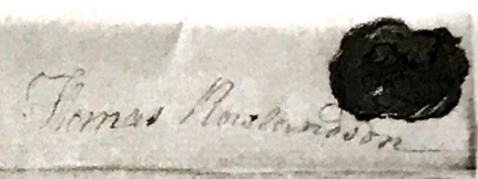 Thomas' signature and seal of 1773